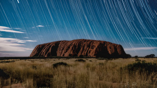 Large rock field blue sky - albert namatjira free wallpaper