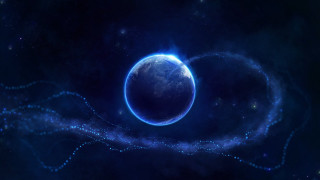 Blue planet ring stars space - chris cold free wallpaper