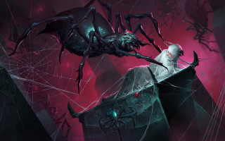 Creepy creature spider webs fantasy - clint cearley free wallpaper