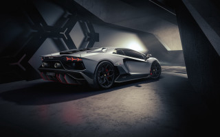 White sports car dark room 24 - a spotlight free wallpaper