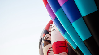 Balloons sky clouds naive art 2 - saturated free wallpaper