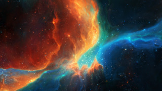 Colorful space scene star astronaut - a colorful space scene free wallpaper