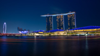 City skyline ferris wheel night 9 - a ferris wheel and a ferris free wallpaper
