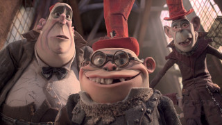 Three animated characters hats glasses - a cage free wallpaper