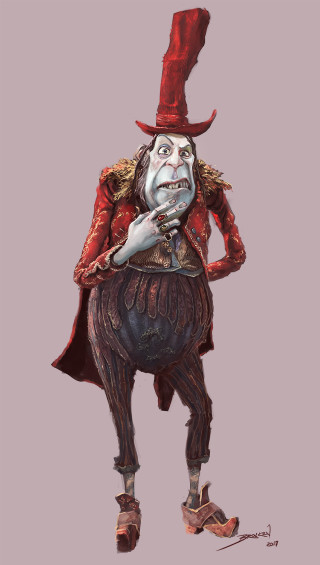 Clown hat cane red top - character design free wallpaper