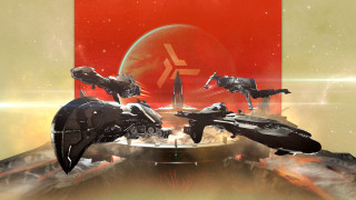 Futuristic ships red wall space - a red wall free wallpaper for desktop