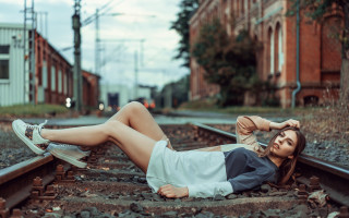 Train track fashion photorealistic urban - a train track free wallpaper