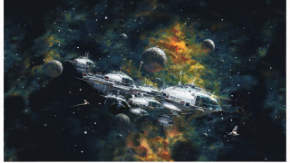 Space shuttle stars planets aurora - sci fi fantasy free wallpaper