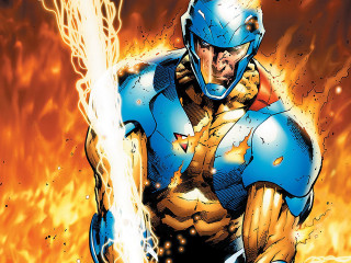 Man blue suit lightning bolt - a comic book free wallpaper