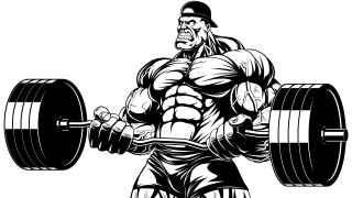 Muscular old men weightlifting bw - a barbell free wallpaper