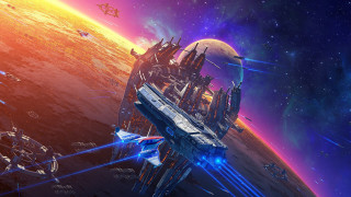 Space station planet starship space - game art free wallpaper