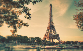 Eiffel tower paris autumn water - the waters edge free wallpaper