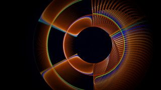 Circular abstract blue red raytraced - a circular object free wallpaper
