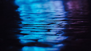 Blue ocean hologram street neon - a blue light free wallpaper for desktop