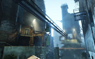 City street clock tower neon - cryengine free wallpaper