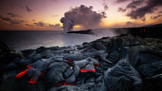 Lava ocean sunset mountain fire - dawn free wallpaper