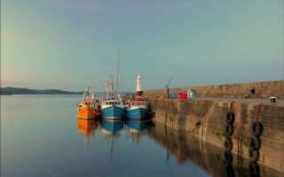 Boats wall lighthouse dock people - the dock free wallpaper