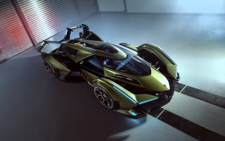 Futuristic car dimlylit room redlight - room free wallpaper