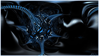 Blue black flower spiral design - a spiral design free wallpaper