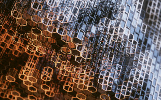 Metal structures honeycomb cityscape brick - redshift free wallpaper for desktop