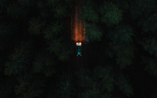 Train forest night light cinematic - a train traveling free wallpaper
