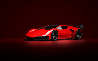 Red sports car dark room 63 - a red background free wallpaper for desktop