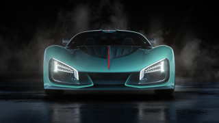 Blue sports car fog hood - fog free wallpaper for desktop