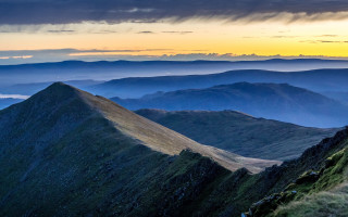 Mountain hills sunset clouds nature - a few hill free wallpaper