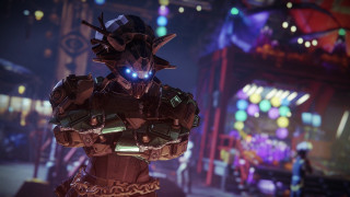 Futuristic robot neon city night - a futuristic looking robot free wallpaper