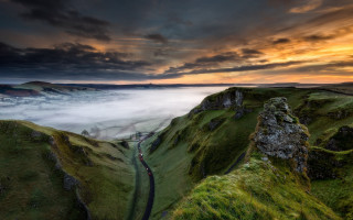 Mountain train cloudy sky beautiful - a train free wallpaper