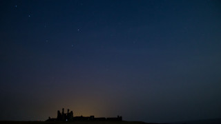 Castle starry night sky moon - free sky wallpaper