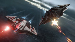 Futuristic ships space station red - star citizen halo free wallpaper