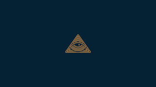 Triangle eye blue gold abstract - occult free wallpaper