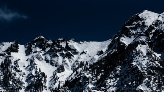 Snowy mountain blue sky trees 2 - lightroom free wallpaper