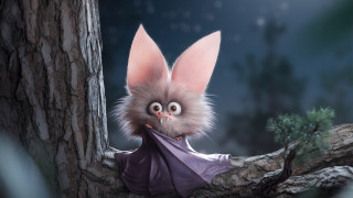 Cartoon bunny tree branch bat - zbrush free wallpaper for desktop