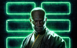 Green jacket neon astronaut cyberpunk - a neon background free wallpaper