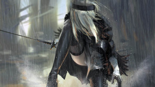 Woman black sword rain boat - a sword in the rain free wallpaper