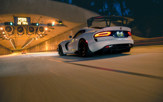 White sports car night cobra - a roof free wallpaper