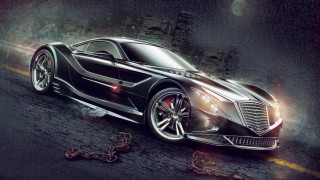 Black sports car chain building - a chain free wallpaper