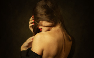 Woman black dress bun in - a bun free wallpaper