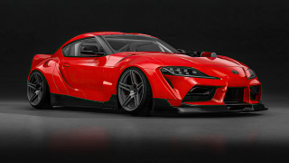 Red sports car digital render - realistic free wallpaper