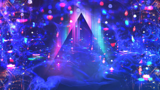 Neon hologram city aurora galaxy - affinity photo free wallpaper