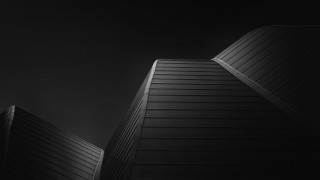 Black white building clock sky - photo of a building free wallpaper