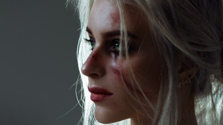 Woman bloody face white hair - a white hair free wallpaper