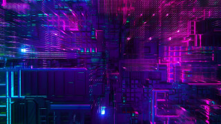 Colorful abstract lines squares cyberpunk - line free wallpaper
