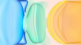 Colored shapes hologram gradient shiny - volumetric free wallpaper