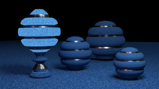 Blue vases blue carpet black - ray free wallpaper