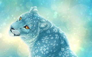 Blue leopard pearlescent furry art - pearlescent free wallpaper for desktop