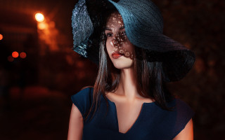 Woman star hat fashion 3d - a blue top free wallpaper