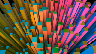 Colorful abstract geometric 3d volumetric - square and rectangles free wallpaper